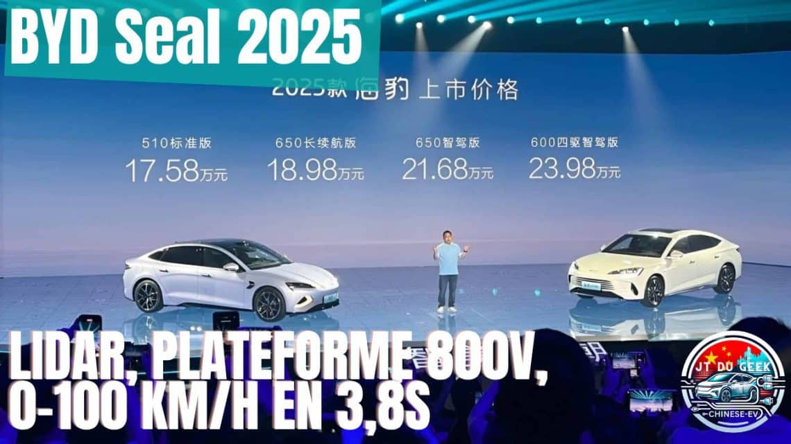 byd seal 2025 , lidar, plateforme 800v, et 0 100 km:h en 3,8s