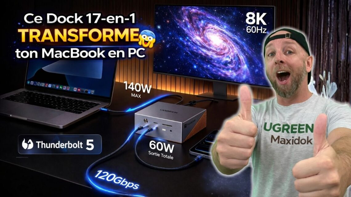ce dock 17 en 1 thunderbolt 5 ugreen transforme ton macbook en pc de bureau