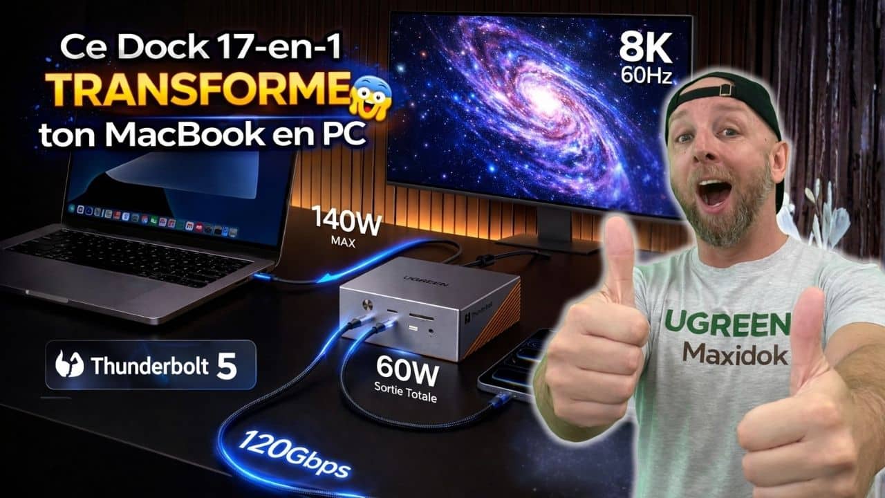 ce dock 17 en 1 thunderbolt 5 ugreen transforme ton macbook en pc de bureau