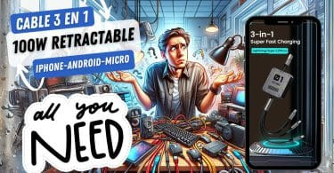 ce nouveau câble rétractable 3 en 1 va vous bluffer – puissance 100w pour iphone,android et micro!