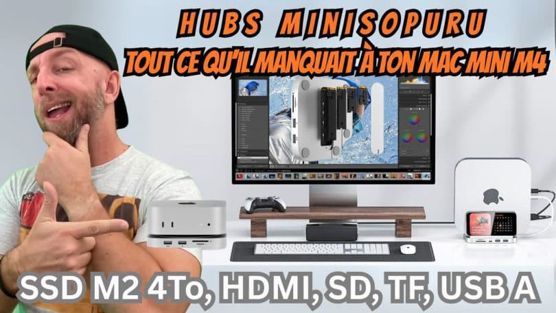 ces hubs minisopuru avec ssd m.2 ajoutent tout ce qu’il manque à ton mac mini m4 ! hdmi, sd, usb a