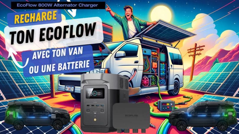 cet alternateur ecoflow 800w recharge ta batterie ecoflow avec ton camping car ou une batterie!