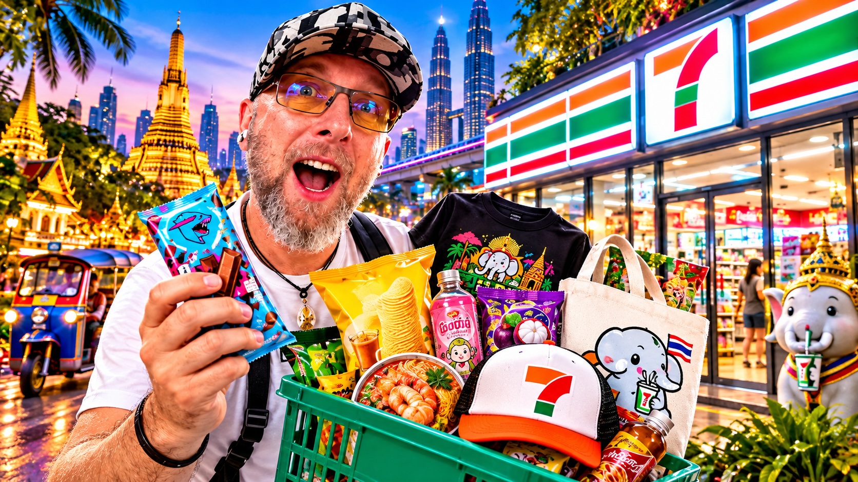 challenge dans les 2 plus beaux 7 eleven de bangkok trouver 7 à 11 produits insolites !