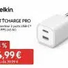 chargeur belkin usb c 45w gan en promo