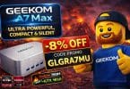 code promo exclusif 8 % sur le geekom a7 max, le mini pc ryzen 9 ultra compact et performant jtgeek