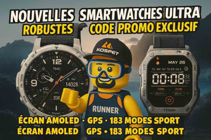 code promo exclusif sur les nouvelles smartwatches robustes amoled by jtgeek