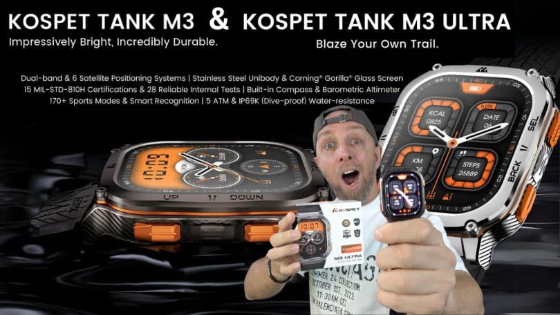 découvrez les montres connectées choc kospet tank m3 et ultra puissance & style à petit prix!