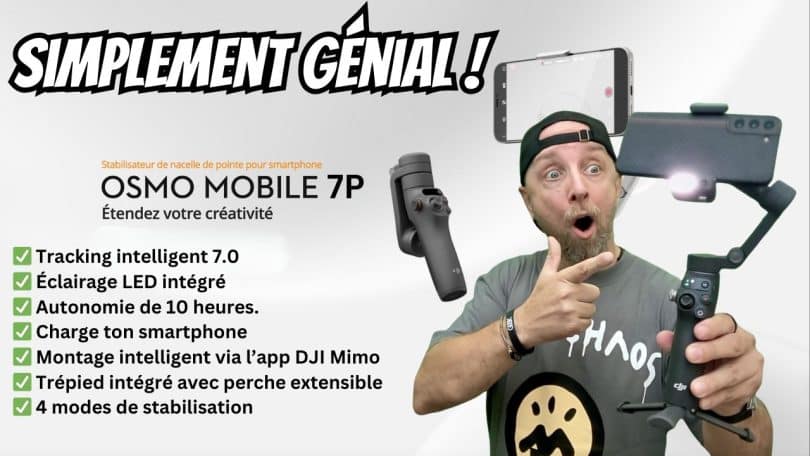 dji osmo mobile 7 pro , le stabilisateur ultime avec lumière, micro et tracking intelligent, simplement génial !