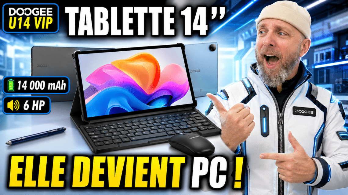 doogee u14 vip, 14 pouces, 14 000 mah, 6 hp… et elle se transforme en pc portable by glg !
