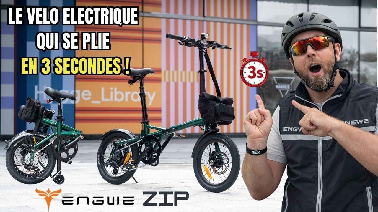 engwe zip le vélo électrique le plus portable sous 1000€ ! se plie en 3s, format valise cabine