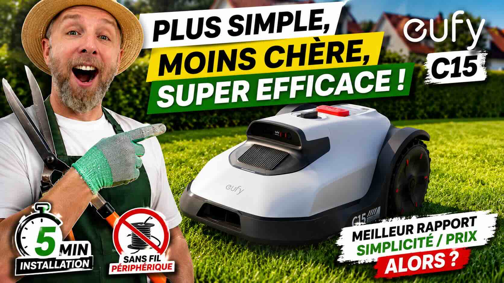 eufy c15 robot tondeuse installation en 5 minutes, moins cher et vraiment efficace ?