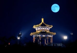 ciel chinois à la fête de la lune