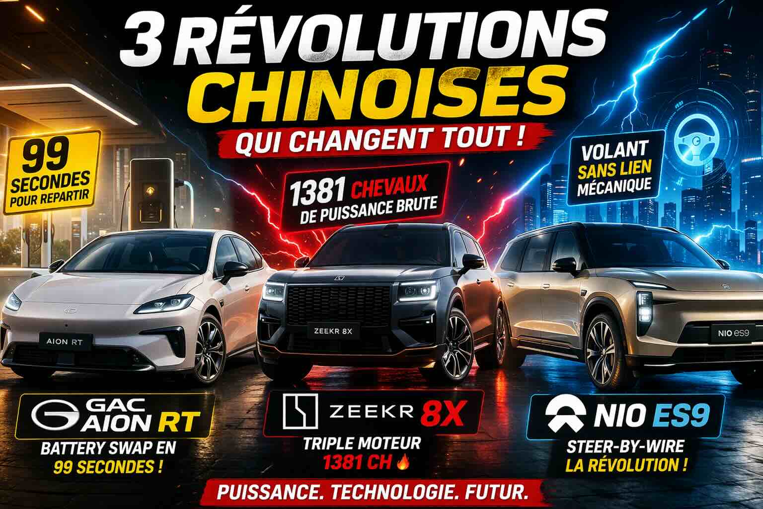 gac aion rt, zeekr 8x et nio es9 99 secondes, 1381 ch et volant sans lien… la chine frappe fort !