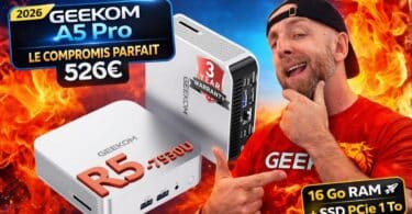 geekom a5 pro 2026 le compromis parfait, mini pc ryzen 5 compact, puissant et évolutif à 526€