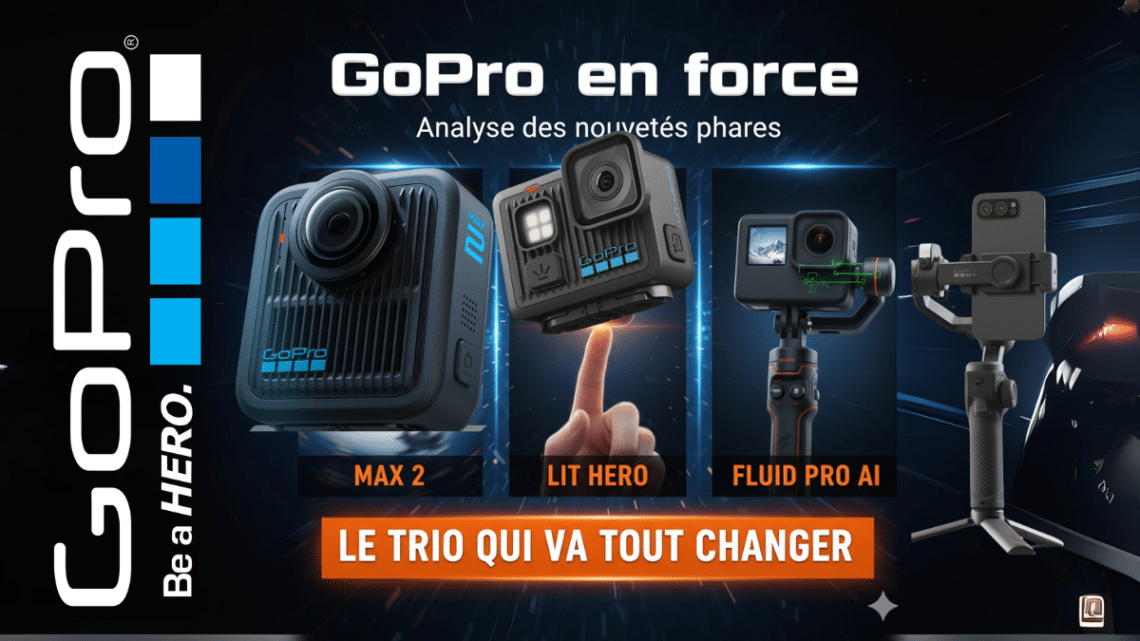 gopro max 2, la lit hero et le fluid pro ai