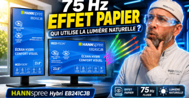 hannspree hybri eb241cjb , l’écran 75 hz effet papier qui utilise la lumière naturelle