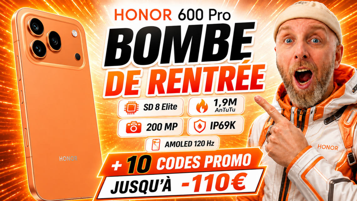 honor 600 pro 5g en promo , sd 8 elite, amoled, 200 mp…le smartphone de la rentrée ?