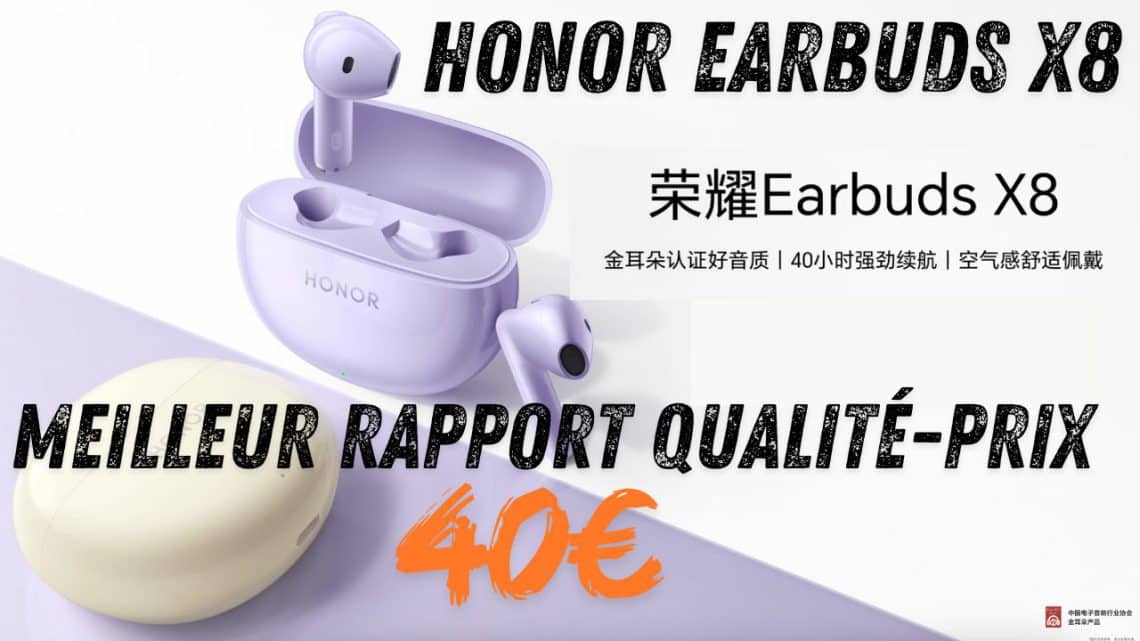 honor earbuds x8 ,une batterie de 40 heures et des contrôles tactiles à petit prix !