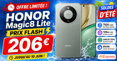 honor magic8 lite à 206€ le bon plan aliexpress avec batterie 7500 mah et écran amoled 120hz