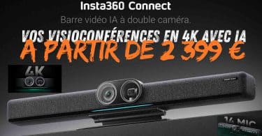 insta360 connect ,transformez vos réunions avec la barre vidéo ia à double caméra 4k