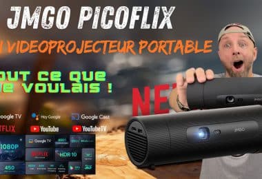 jmgo picoflix ,projecteur portable compact, hdr, netflix, google tv et autonomie de 4,5h – tout pour séduire