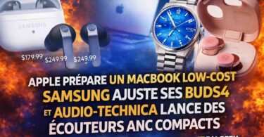 jt du geek apple prépare un macbook low cost, samsung ajuste ses buds4 et audio technica lance des écouteurs anc compacts jtgeek