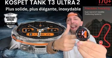 kospet tank t3 ultra 2 , smartwatch outdoor, résistance militaire, santé et 170 sports à 159,99€ !