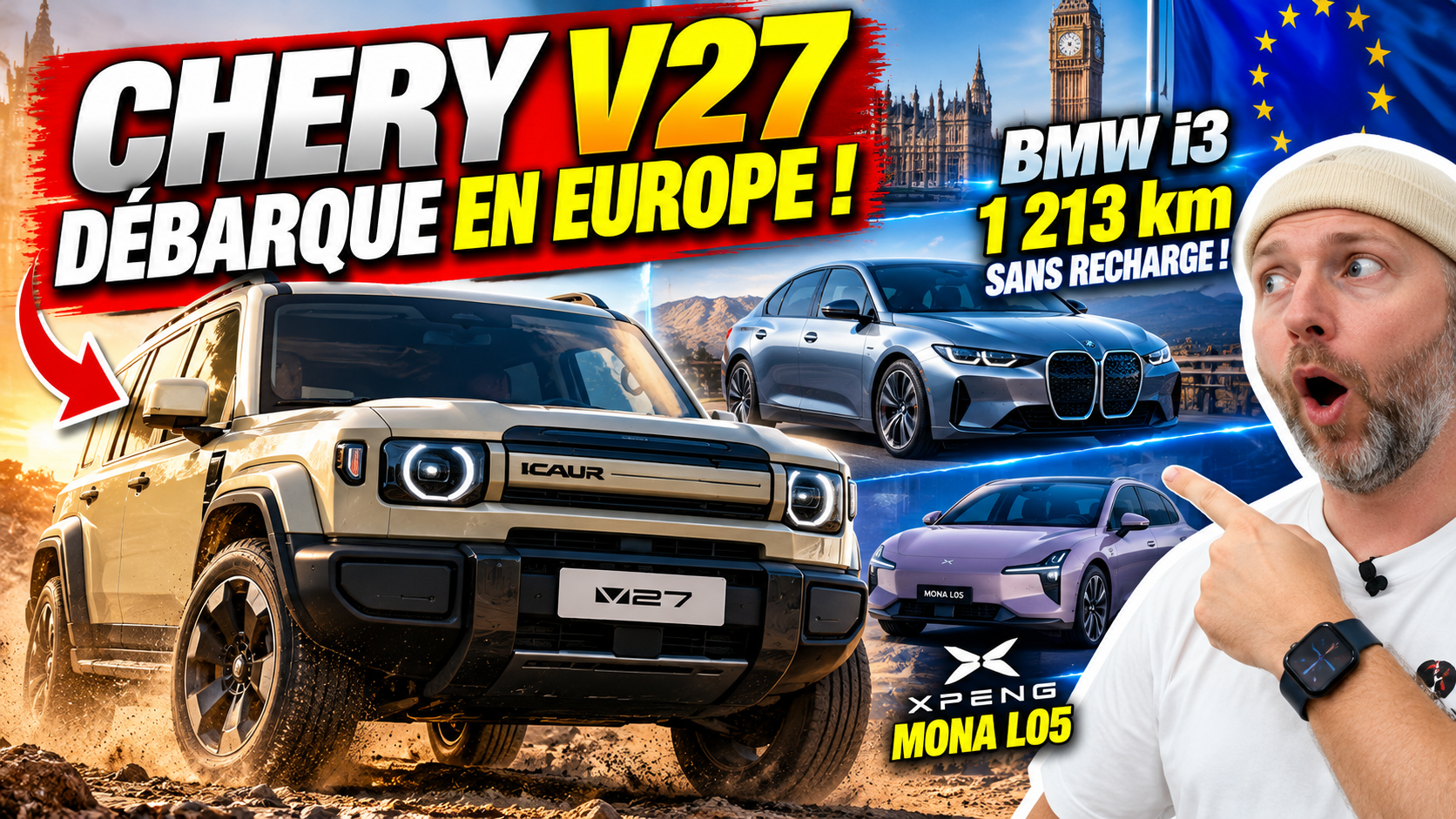 la chery v27 débarque en europe ! bmw i3 1 213 km sans recharge !