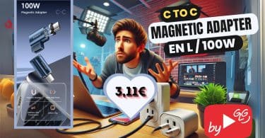 le mega mode love avec cet adaptateur magnétique usb c 100w en l, un must have aliexpress à 3,11€