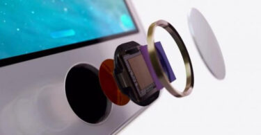 détail des éléments composant le lecteur d'empreintes de l'iphone 5s