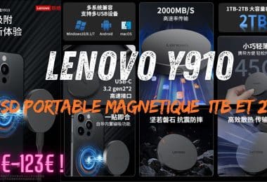 lenovo y910 , le ssd portable magnétique à 2000mb:s en 1tb et 2tb