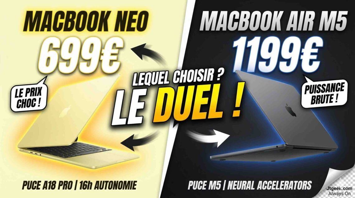 macbook neo à 699€ vs macbook air m5 à 1199€ le duel fratricide qui secoue la gamme apple