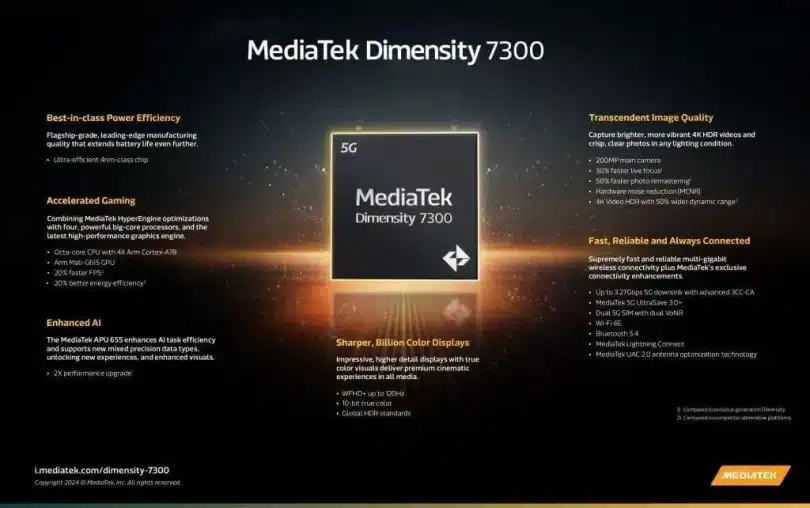 mediatek dimensity 7300 and 7300x 4nm socs