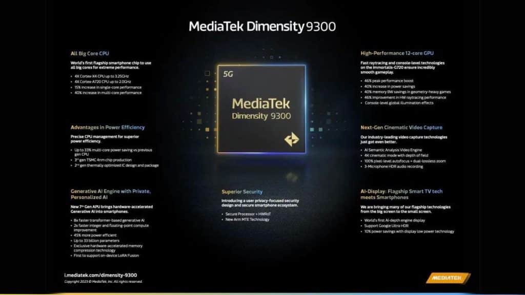 mediatek dimensity 9300 details