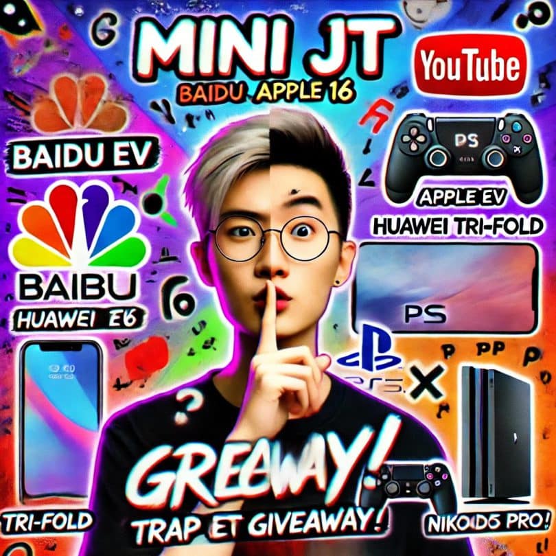 mini jt baidu ev, apple 16, huawei tri fold, ps5 pro, nikocado, trap et giveaway !