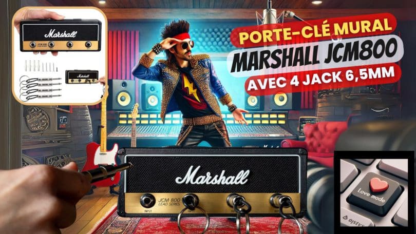 mode love porte clé mural marshall jcm800 avec jack 6,5 à 12,87€ ,style et praticité au rendez vous !