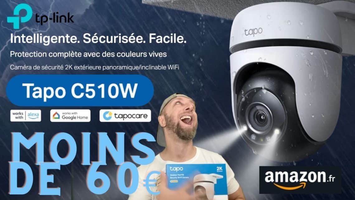 moins de 60€ pour cette caméra outdoor 2k motorisée avec tracking et vision nocturne tapo c510w!