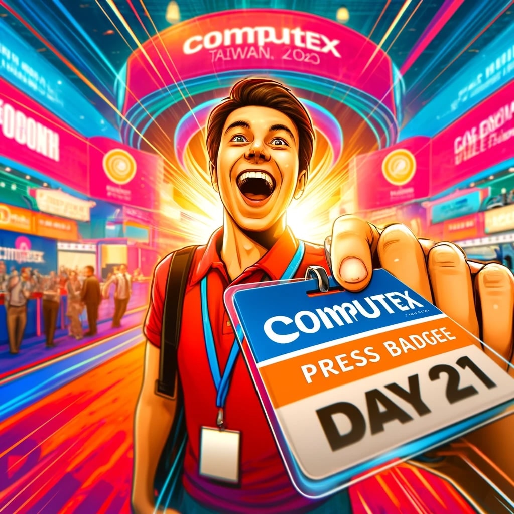 mon premier jour au computex taiwan 2024 badge presse et préparatifs