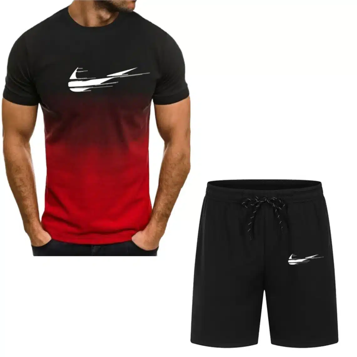 nouveau set sportif homme 2024 inspiré de nike rouge