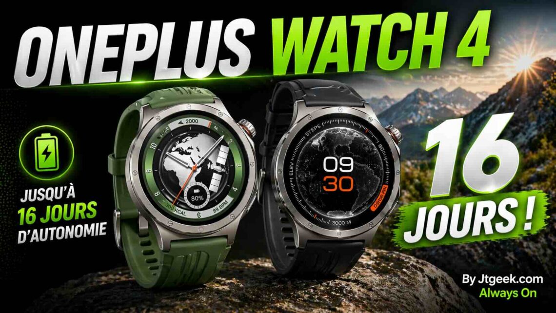 oneplus watch 4 montre en titane, 16 jours d’autonomie…