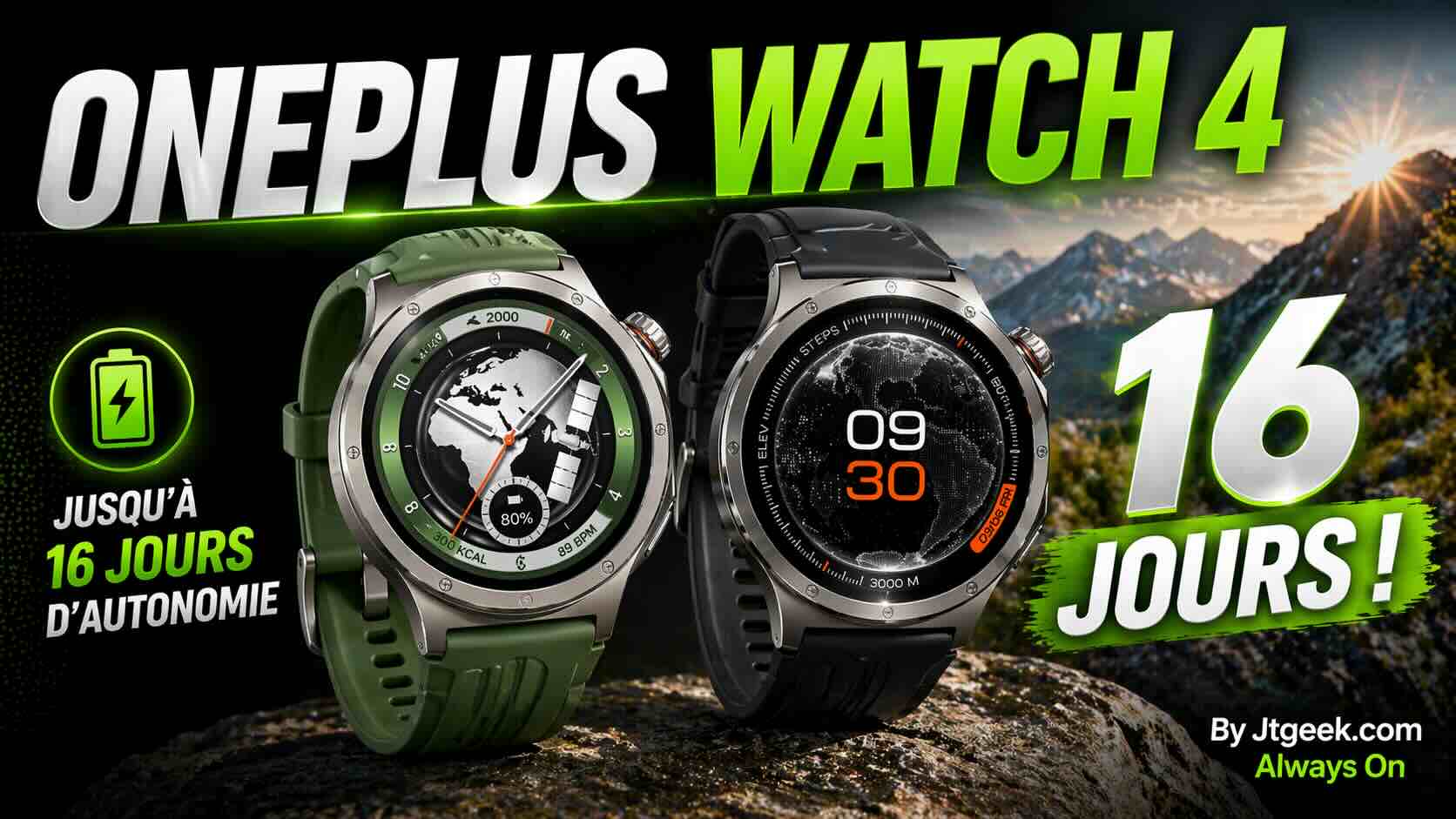 oneplus watch 4 montre en titane, 16 jours d’autonomie…