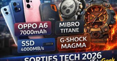 oppo a6 et sa batterie 7 000 mah, mibro en titane, nouveaux ssd sandisk et g shock “magma” les sorties tech qui visent juste jtgeek