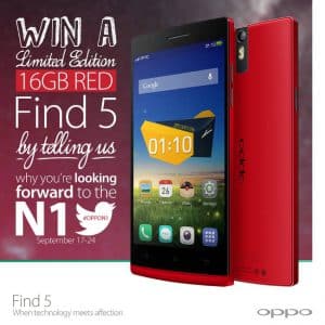 affiche du jeu concours oppo find 5 red edition