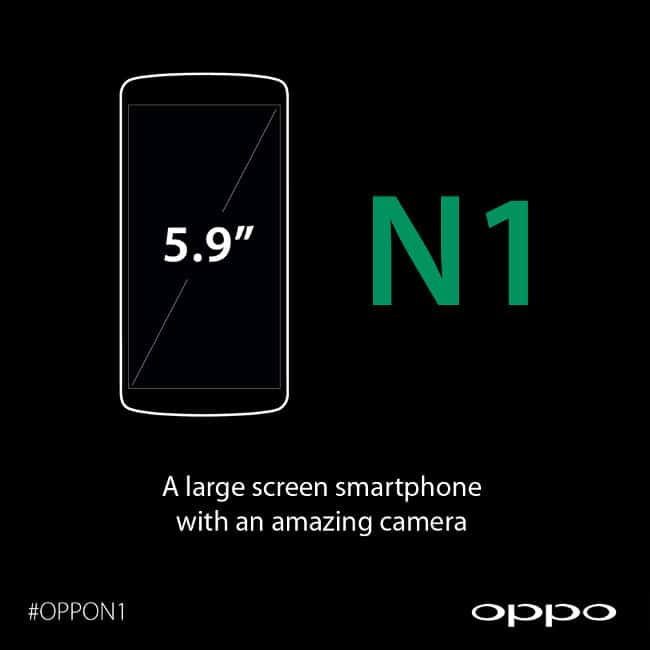 teaser oppo n1 dévoilant la taille de l'écran du smartphone android