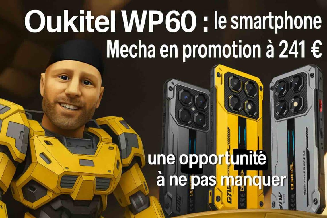 oukitel wp60 le smartphone 5g mecha en promotion à 241 €