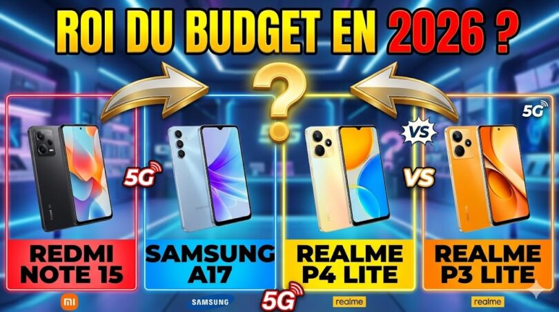 realme p4 lite 5g vs samsung galaxy a17 5g vs redmi note 15 le roi du budget en 2026 ?