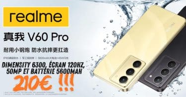 realme v60 pro ,un smartphone puissant et abordable avec batterie 5600mah et écran 120hz à partir de 210 €