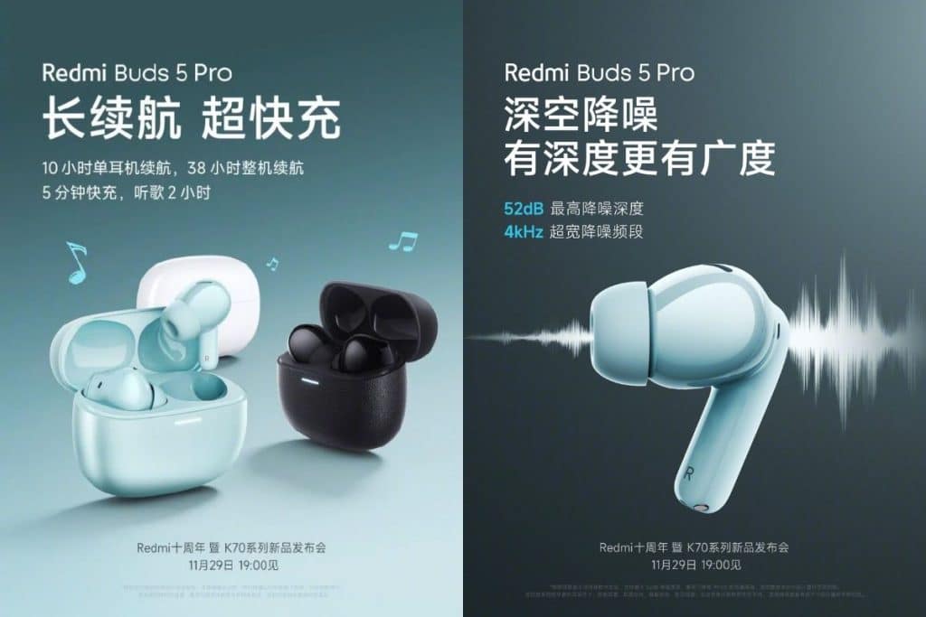 Xiaomi Redmi Buds 5 Pro : des écouteurs true wireless alléchants