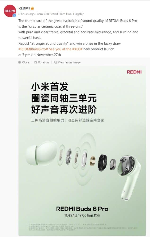 redmi buds 6 pro details