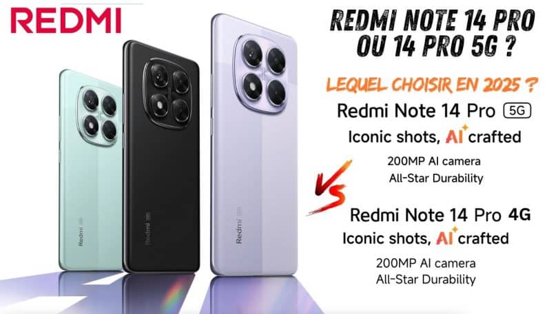 redmi note 14 pro vs redmi note 14 pro 5g , le grand duel !